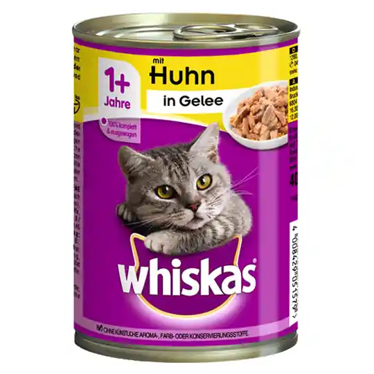 Beställ idag Whiskas 1+ burkar 12 x 400 g - 1+ Kyckling i gelé