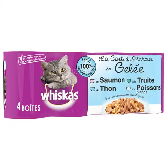 Billig Whiskas La Carte 12 x 390 / 400 g - Fishermans in Jelly (12 x 390 g)