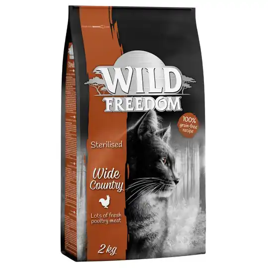 Begränsat antal Wild Freedom Adult "Wide Country" Sterilised - Poultry - Ekonomipack 3 x 2 kg