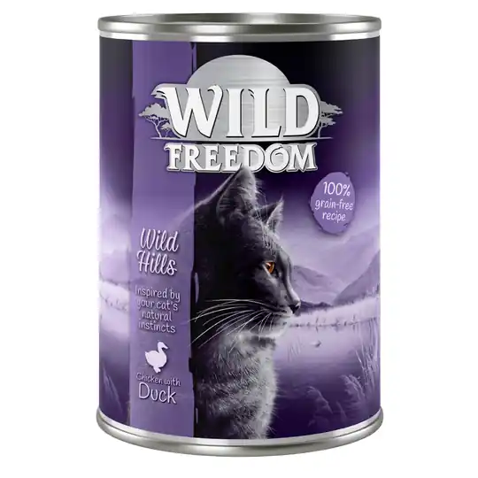 Billig Wild Freedom Adult 6 x 400 g NYHET Wild Hills - Duck & Chicken