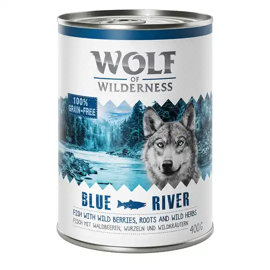 Köp online Wolf of Wilderness 6 x 400 g NY! Blue River - Fish