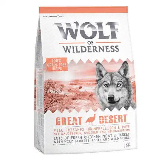 Kundfavorit Wolf of Wilderness Adult Great Desert - Turkey - 5 kg