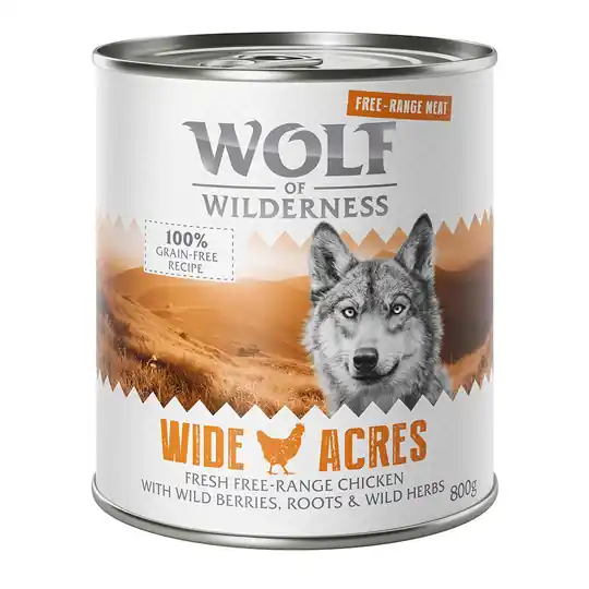 Wolf of Wilderness Free Range 6 x 800 g - Wide Acres - Free Range Chicken Kundfavorit