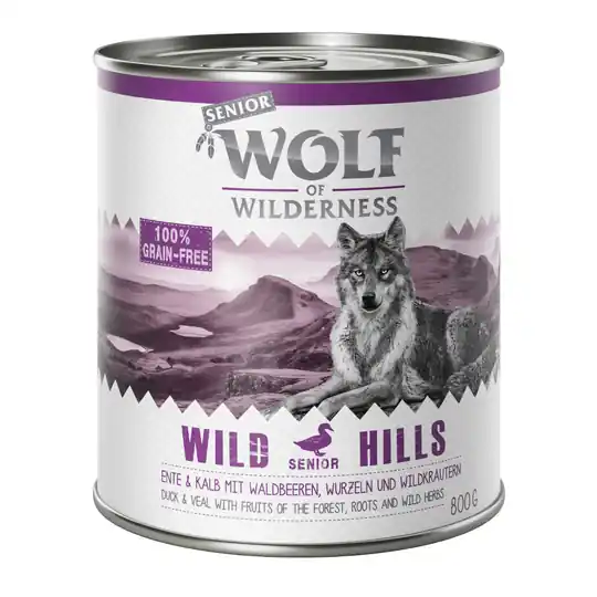 Premium Wolf of Wilderness Senior 6 x 800 g - Wild Hills - Duck & Veal
