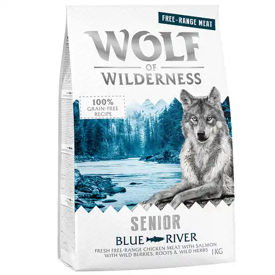 Wolf of Wilderness Senior Blue River - Free Range Chicken & Salmon - 5 x 1 kg Trygg betalning