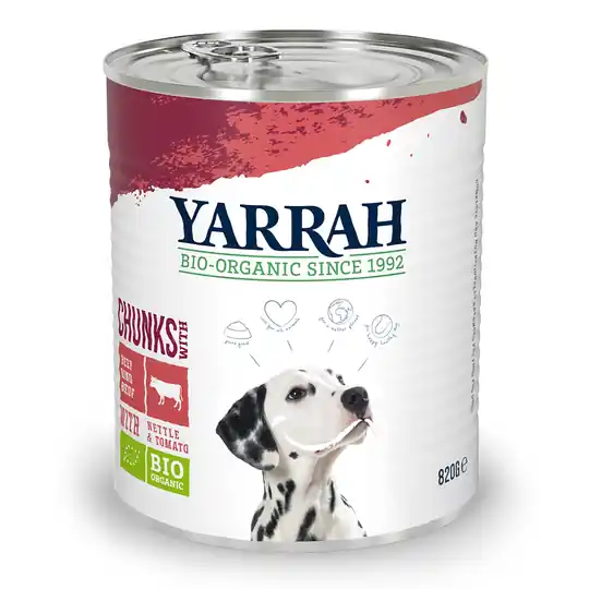 Expressleverans Yarrah Organic Chunks Kyckling & nötkött - Ekonomipack 12 x 820 g