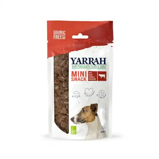 I lager Yarrah Organic Mini Snack för hundar - 100 g