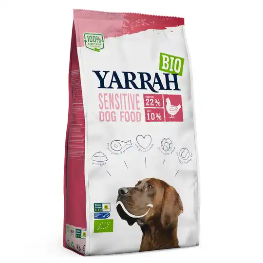Yarrah Organic Sensitive med eko-kyckling & eko-ris - Ekonomipack 2 x 10 kg Rea
