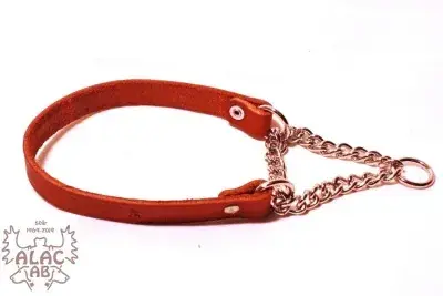 prisnedsättning Hundhalsband halvstryp läder 12mmx30cm rödbrun, Alac