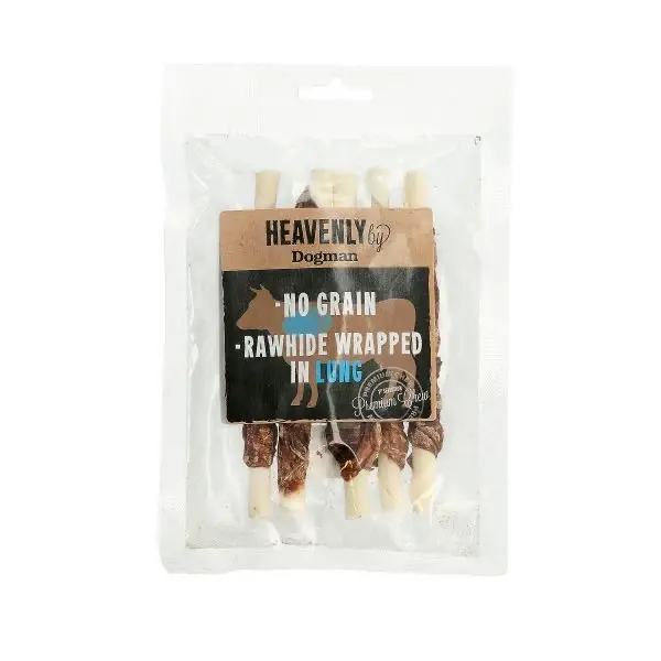 Hundtugg pinne Heavenly S no grain råhud/oxlunga 5st/25g, Dogman Lägg i varukorgen