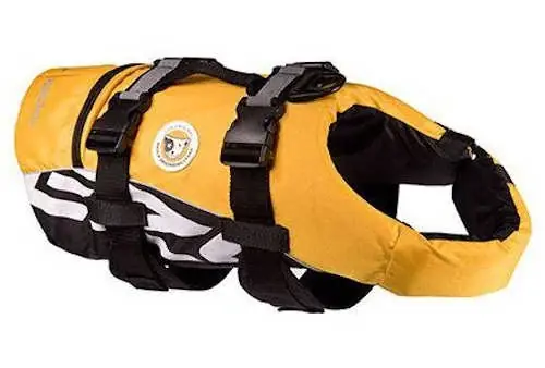 Flytväst hund XS 26-35cm 9-20kg gul/svart max 7kg, Ezydog Extra rabatt
