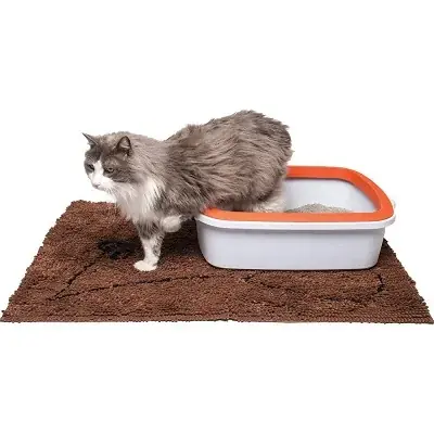 Reapris Cat litter mat, kattlådematta brun eller grå 88x66cm
