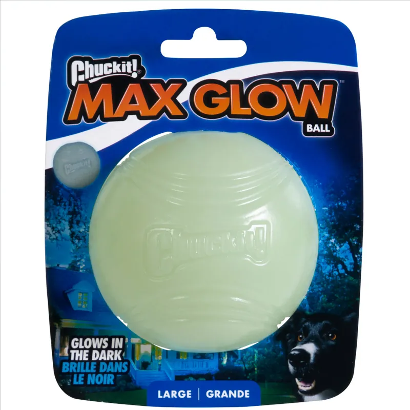 Chuckit! Max Glow Ball - L Ø 7,6 cm Trygg betalning