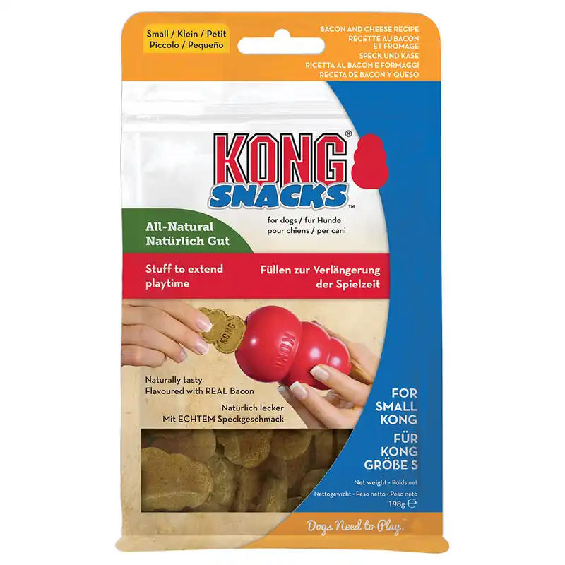 Snabb frakt KONG Snacks Bacon & Cheese - Ekonomipack S (4 x 198 g)