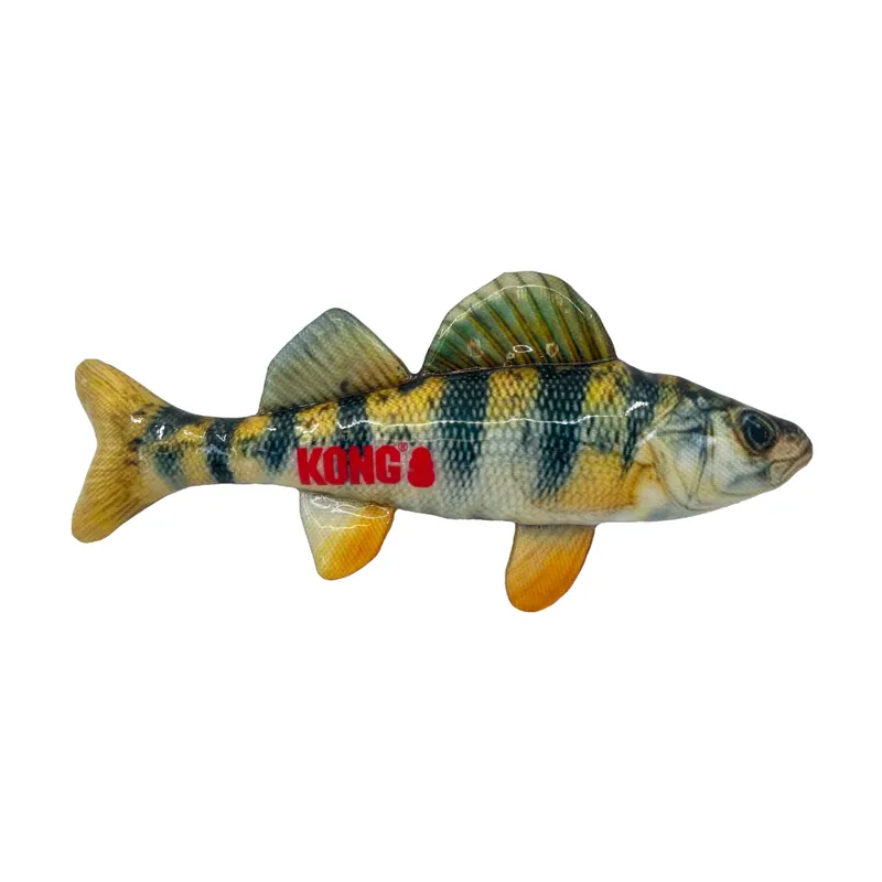 KONG vattenleksak Wild Shieldz abborre - Storlek M L 28 x B 5 x H 7,6 cm prisnedsättning