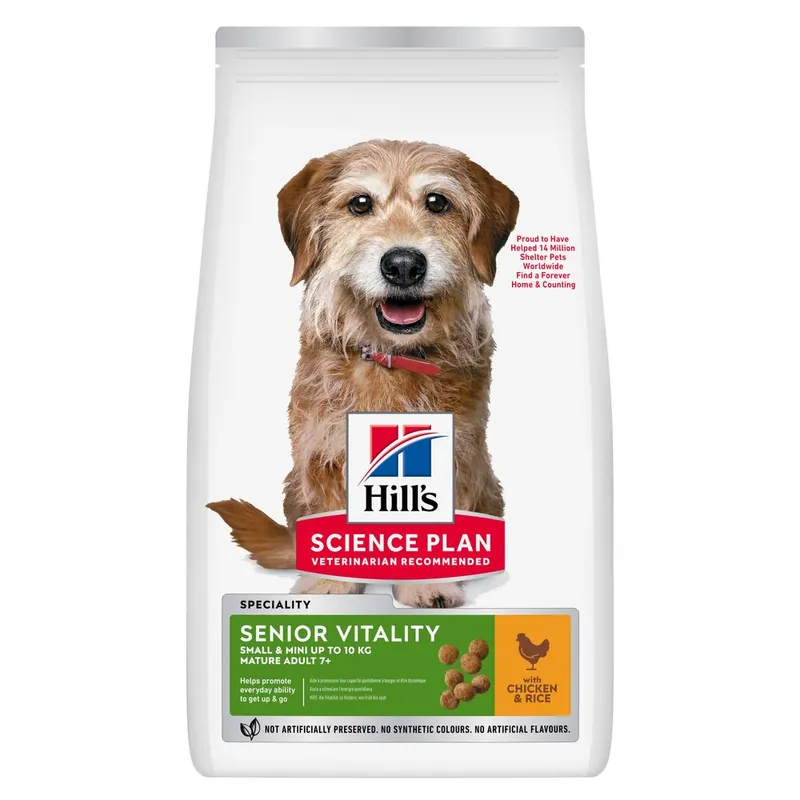 Billigare Hill‘s Science Plan Senior Vitality Mature Adult 7+ Small & Mini Chicken - 6 kg