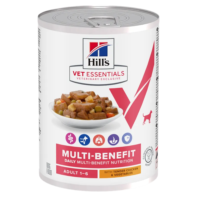 Sista chansen Hill‘s Vet Essentials Canine Adult Multicare Chicken & Veg. 12x363 g