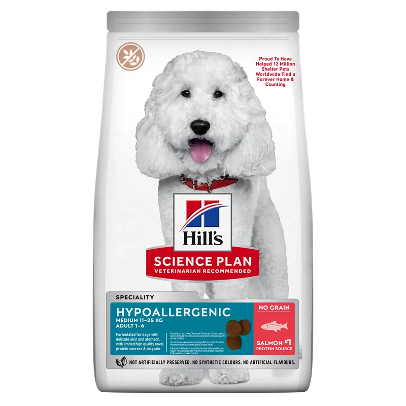 Beställ idag Hill‘s Science Plan Canine Adult Hypoallergenic Medium Salmon 12 kg