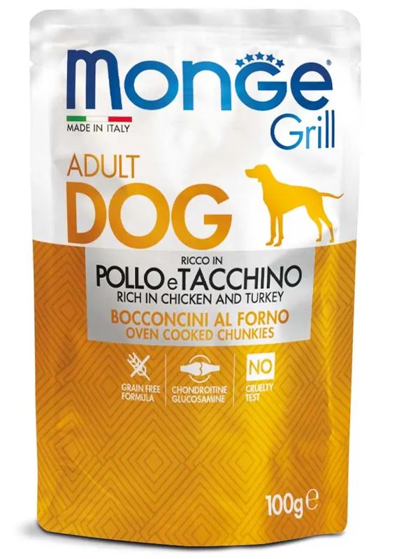 Erbjudandepris Monge Grill Kyckling & Kalkon Hund 24 x 100 g