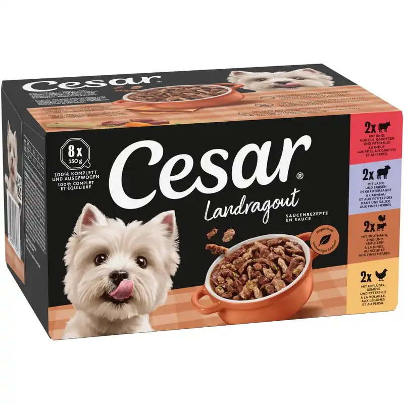 Cesar Country Kitchen Favourites mixpack - Ekonomipack 24 x 150 g Rabatter