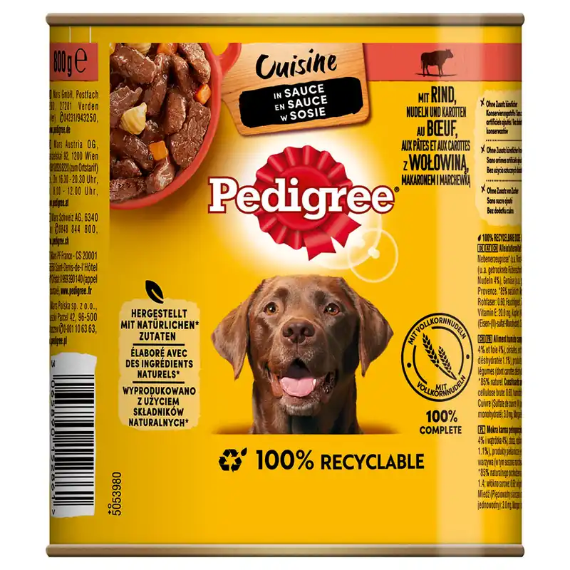 Erbjudande Pedigree Classic 12 x 800 g - Nötkött & morötter i sås