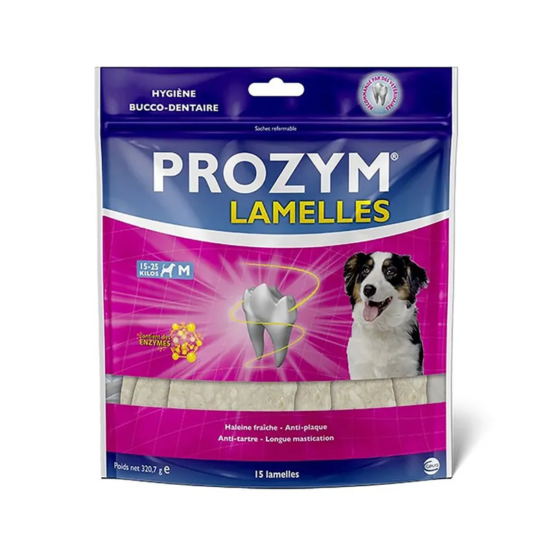 I lager Prozym Flaps för hundar - för medelstora hundar (15 - 25 kg), 2 x 15 remsor