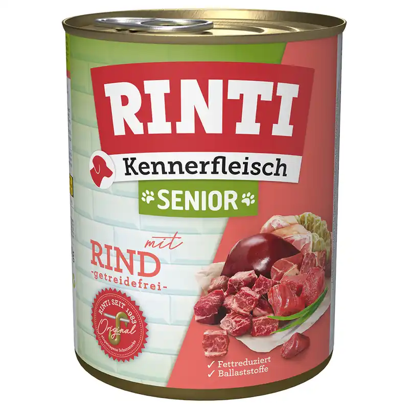 Beställ nu RINTI Senior Kennerfleisch 12 x 400 / 800 g 12 x 800 g Nötkött