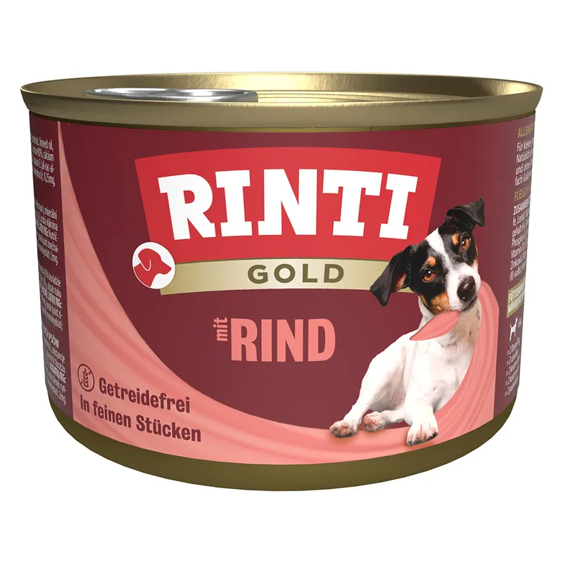 Beställ idag RINTI Gold 12 x 185 g - Nötkött