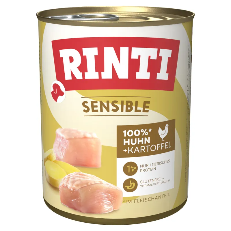 Bästa pris Ekonomipack RINTI Sensible 24 x 800 g - Kyckling & potatis