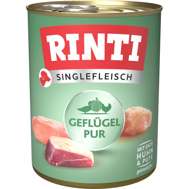 Begränsad tid Ekonomipack RINTI Singlefleisch 24 x 800 g - Fjäderfä