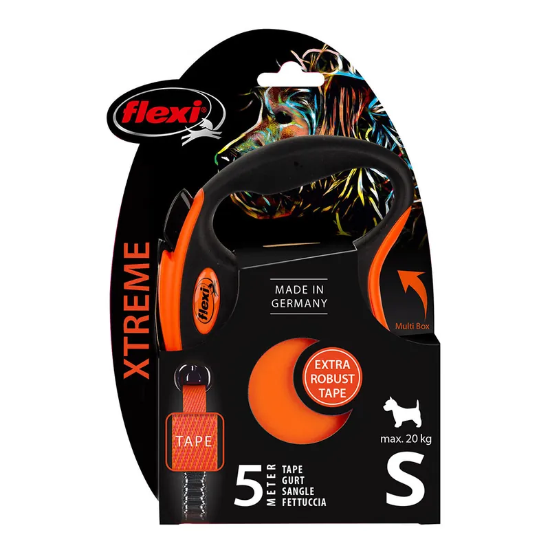 flexi Xtreme bandkoppel orange, 5 m - S upp till 20 kg Begränsat antal