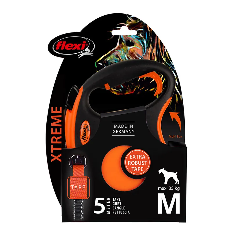 flexi Xtreme bandkoppel orange, 5 m - M upp till 35 kg Begränsad tid