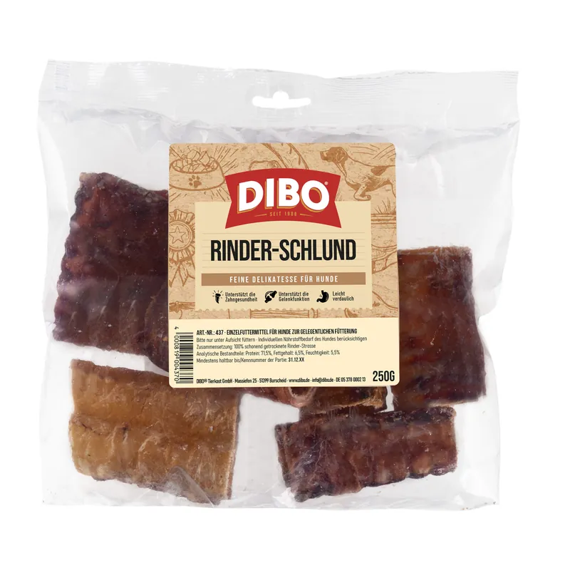 Populär DIBO Premium nötdjursstrupe - Ekonomipack 5 x 250 g