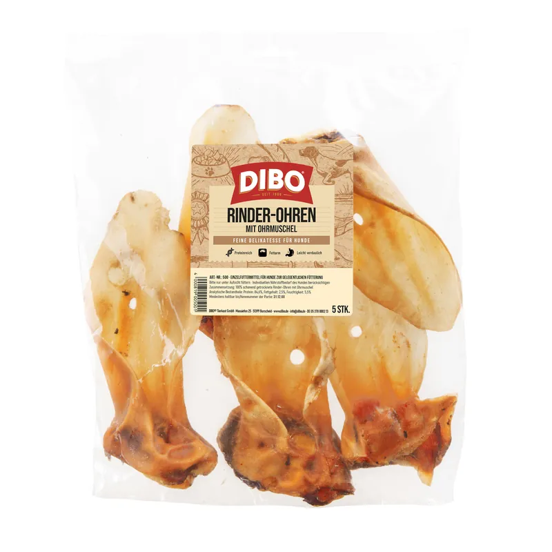 Reapris DIBO nötkreatursöron med mussla - Ekonomipack 2 x 5 stycken