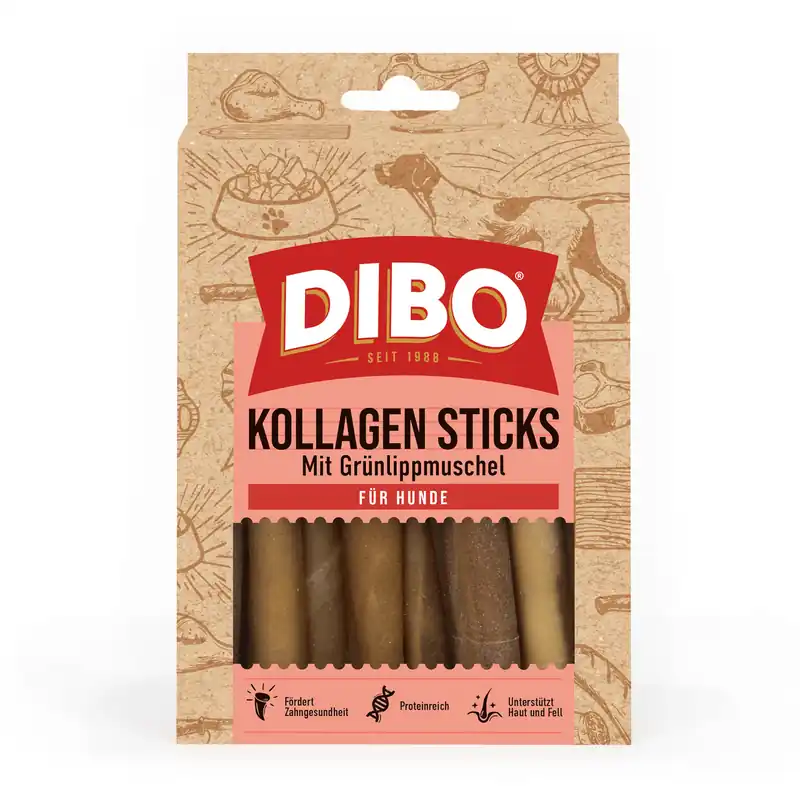 DIBO kollagenpinnar med grönläppad mussla - Ekonomipack 2 x 150 g Lågt pris