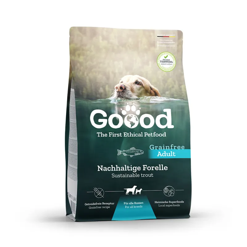 Adult Sustainable Trout Torrfoder för Hundar - 1,8 kg Nedsatt pris