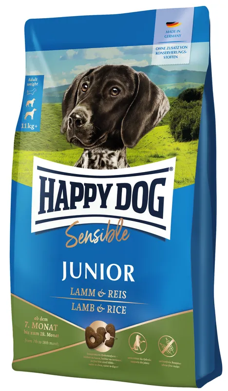 Sensible Junior Hund Lamm & Ris - 10 kg I lager