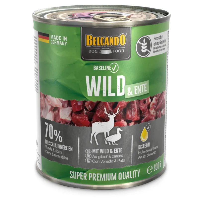Kampanjpris Ekonomiförpackning Belcando Baseline 24 x 800 g - Vilt med anka