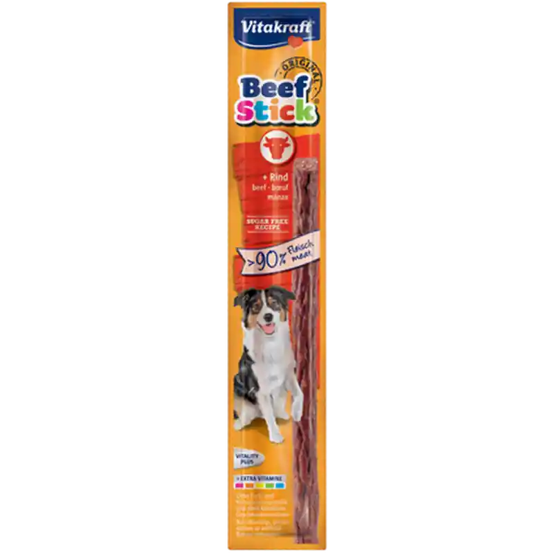 prisnedsättning Beef-Stick Salami Beef 12 g - Hund - Hundgodis - Mjuka Tuggstrips - Vitakraft - ZOO.se
