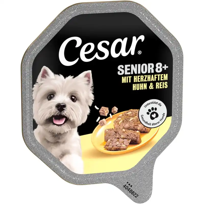 Cesar Senior 10+ portionsform 28 x 150 g - Med kyckling och ris Trygg betalning