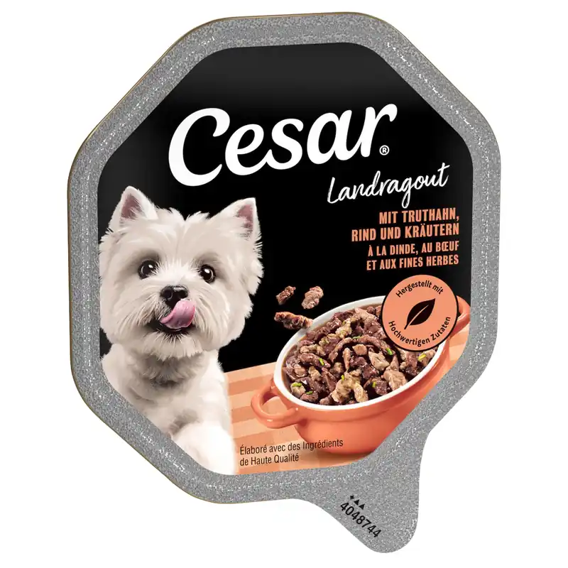 Endast idag Ekonomipack Cesar 56 x 150 g portionsform - Country Ragout Kalkon, nötkött & örter