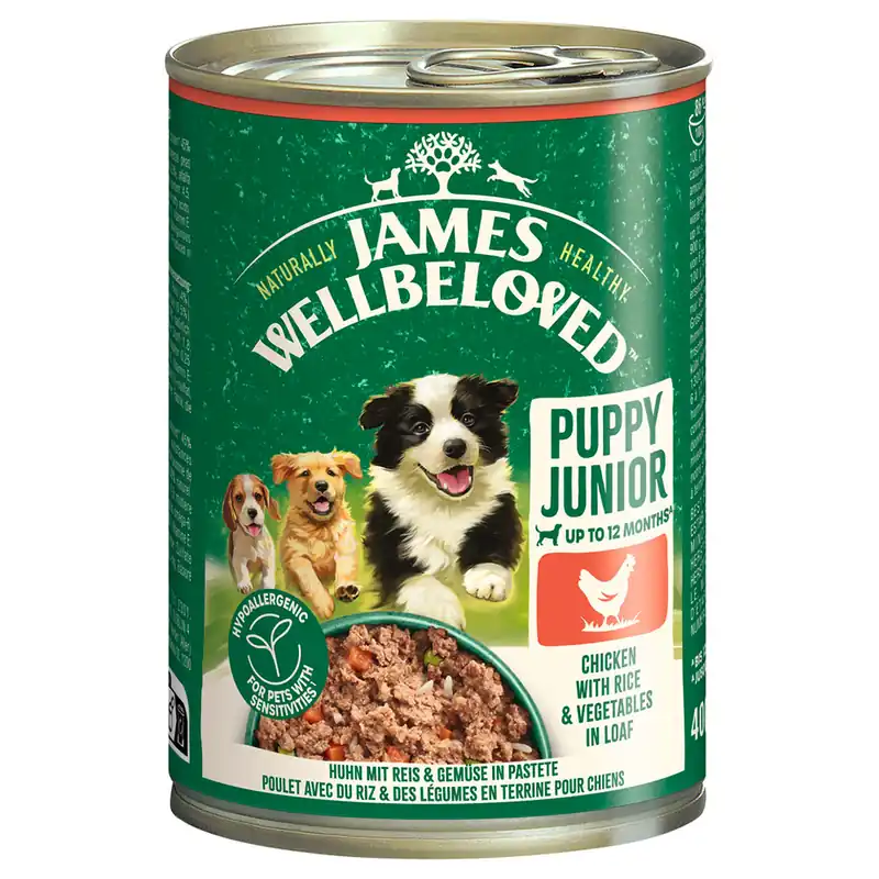 James Wellbeloved Junior Dog Hypoallergenic Paté med kyckling - Ekonomipack 24 x 400 g Reapris