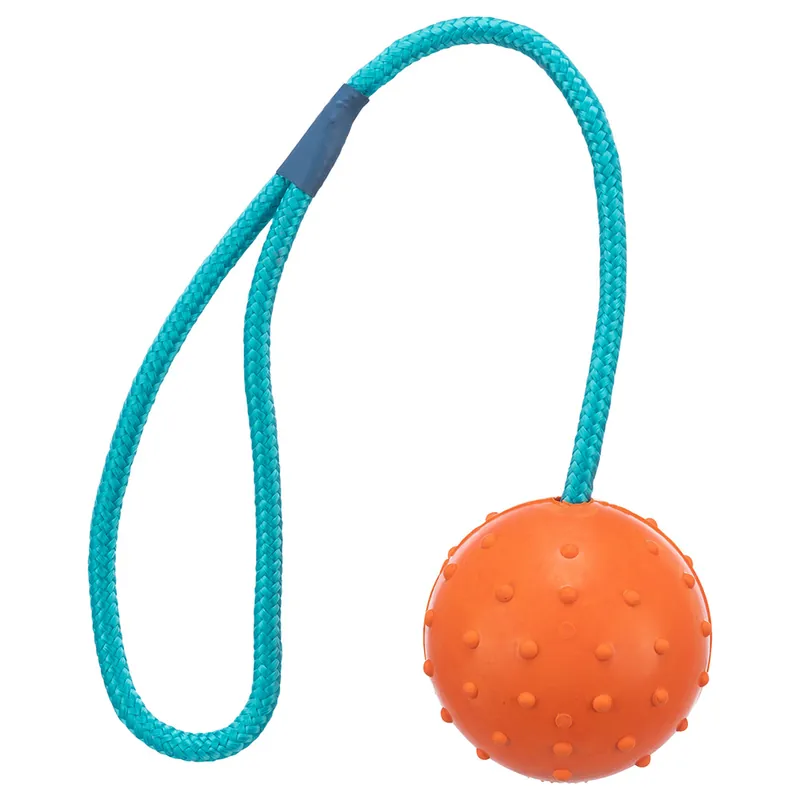 Trixie gummiboll med kastsnöre - Ø ca 6 cm/snöre 30 cm Billig