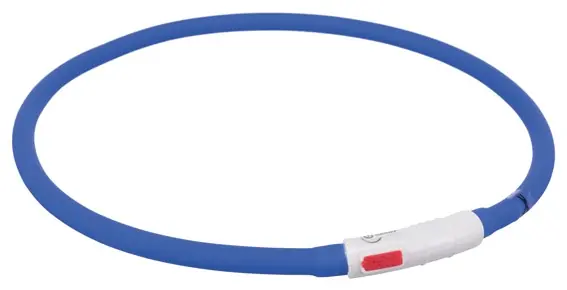 Kundfavorit Lysande halsband Trixie Flash Silikon XS-XL Blå