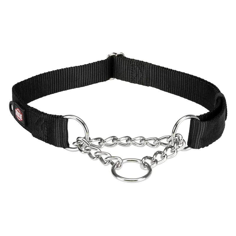 Beställ nu Trixie Premium Pull Stop halsband, svart - Stl. L–XL 45–70 cm halsomfång, B 25 mm