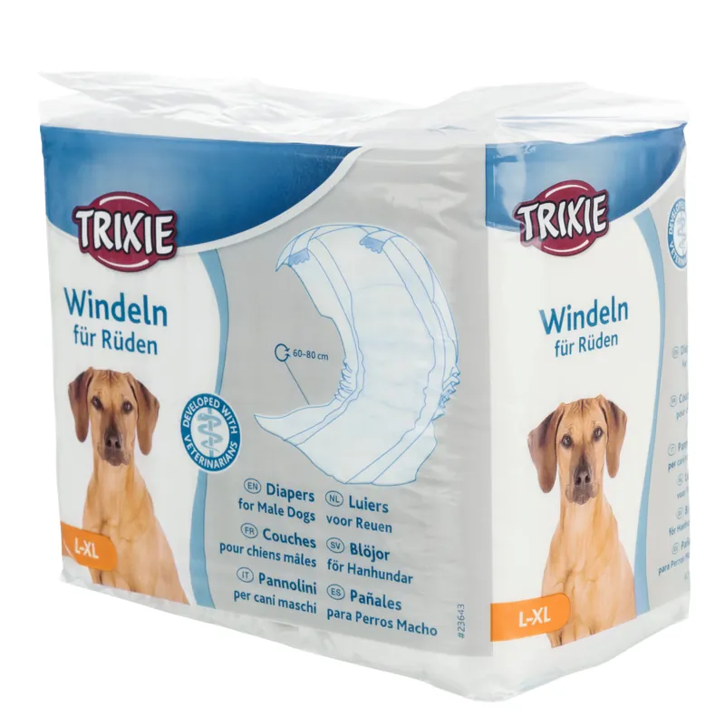 Trixie skvättskydd för hanhundar - Storlek L–XL 60–80 cm, 12 stycken Kampanjpris