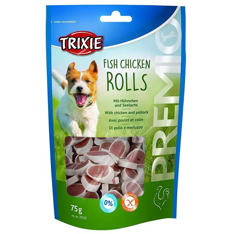 prisnedsättning Trixie Premio Fisk- & Kycklingrullar 75 g