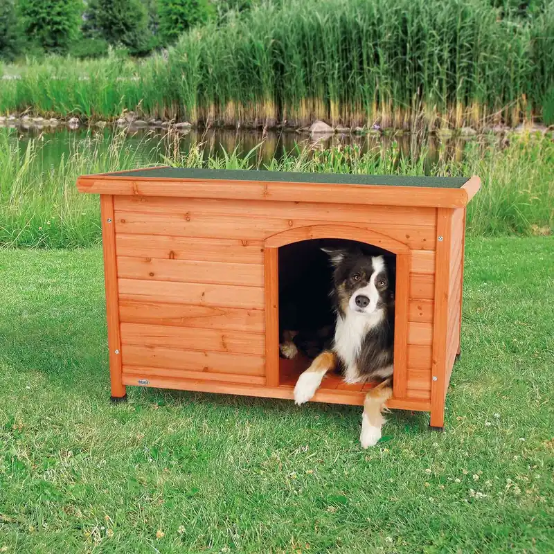 Trygg betalning Trixie Natura Hundkoja med Platt Tak Brun