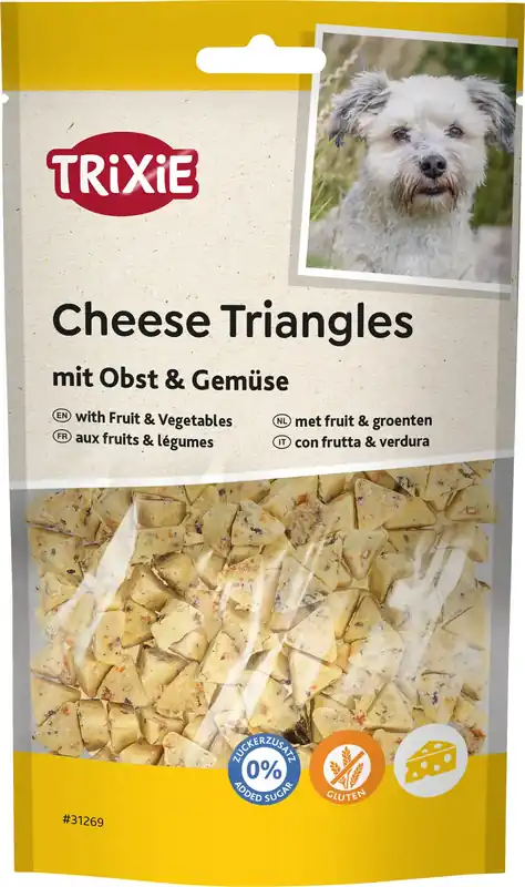 TRiXiE Osttrianglar med frukt och grönsaker, 80 g - 80 g Begränsad tid