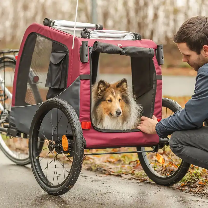 Populärt val Trixie Cykelvagn till Hund Röd & Svart